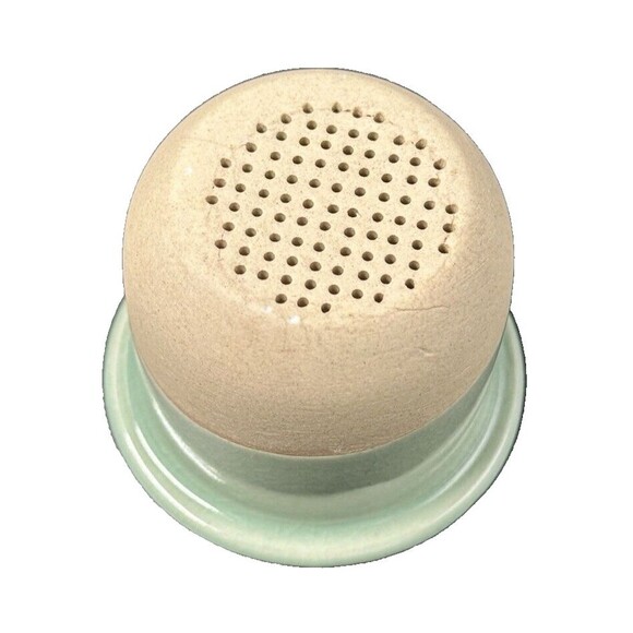 Celadon Porcelain Bamboo Floral Design Signed Caddy Pot Jar made in Korea 3 pc - Picture 10 of 12